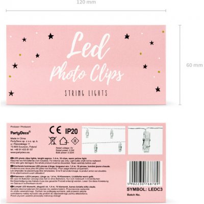 PartyDeco Svítící kolíčky na fotky 1 4 m – Hledejceny.cz