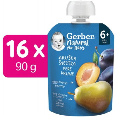 Gerber Natural kapsička hruška švestka 16 x 90 g – Zboží Dáma
