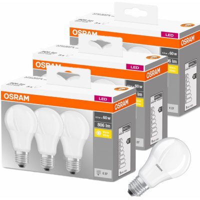 Osram LED žárovky A60 E27 8,5W=60W 806LM 2700K x9 – Zboží Mobilmania