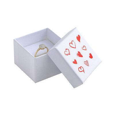 Šperky4U Dárková krabička na prsten se srdíčky KR0471 – Zboží Dáma