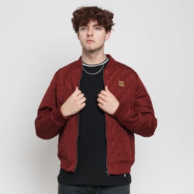 Urban Classics Diamond Quilt Nylon jacket burgundy – Zboží Mobilmania