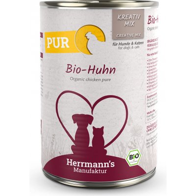 Herrmann's Konzerva pro psy a kočky Kuřecí maso Bio 400 g – Zboží Mobilmania
