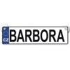 Žertovný předmět Nekupto Originální SPZ cedulka se jménem BARBORA