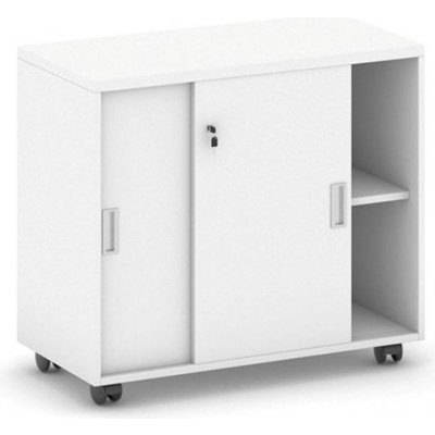Mirelli, Kancelářská zasouvací skříňka na kolečkách 800 x 420 x 750 mm, bílá – Sleviste.cz