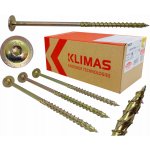 Konstrukční vrut do dřeva KLIMAS 8x160 TORX talířová hlava TX40 žlutý Zn (25 ks v balení) – Zboží Mobilmania