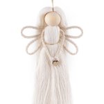 Andělka hand made macrame 25 cm krémová – Zboží Mobilmania