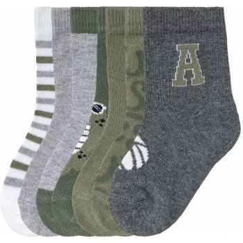 Lupilu Chlapecké ponožky s BIO bavlnou, 7 párů zelená/šedá/bílá