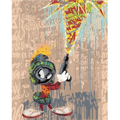 Zuty Marťan marvin graffiti (looney tunes) 40 × 50 cm vypnuté plátno na rám