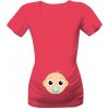 Těhotenské a kojící tričko Tričko s potiskem těhotenské triko baby dámské růžová