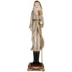 Clayre & Eef Šedá antik vánoční dekorace Santa Claus s holí - 10*10*42 cm – Hledejceny.cz
