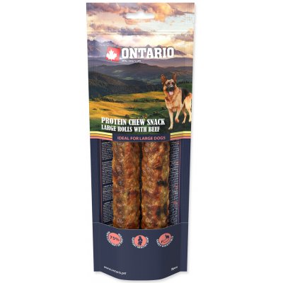 ONTARIO Large Dogs Protein Chew Snack Large Rolls with Beef 25,4cm 2 ks – Hledejceny.cz