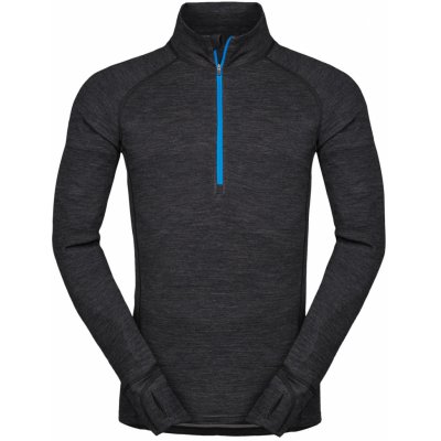 Zajo Bergen Merino Zip Top LS pánské triko černá – Sleviste.cz