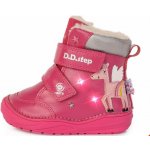D.D.Step zimní boty W071-661 Dark Pink svítící jednorožec růžová – Sleviste.cz