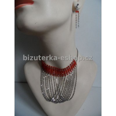 bizuterka-eshop.cz souprava řetízky a červené perličky BZ-03461 – Zboží Dáma