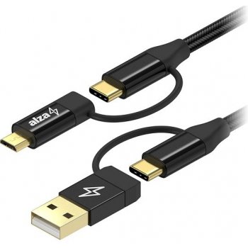 AlzaPower APW-CBM401B MultiCore 4in1 USB 60W 480Mbps, 1m, černý