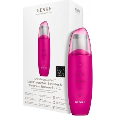 GESKE Microcurrent Skin Scrubber&Blackhead Remover 9in1 ultrazvuková špachtle magenta – Zboží Dáma