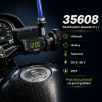 Digitální teploměr, hodiny a voltmetr na motocykl – Hledejceny.cz