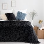Eurofirany chlupatá deka ADORE ČERNÁ 130X170 – Zboží Mobilmania