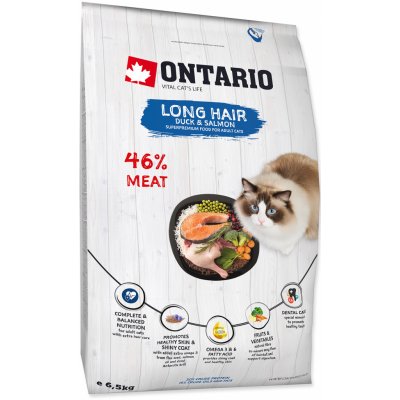 Ontario Cat Fresh Meat Long Hair Duck & Salmon 6,5 kg