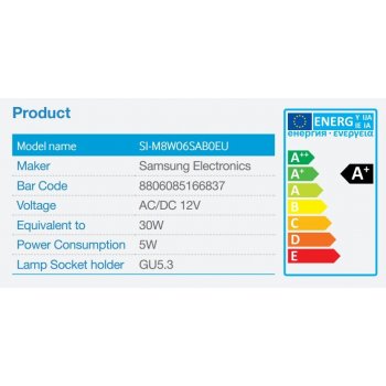 Samsung LED MR16 5,8W 12V 370lm 25st. Teplá bílá