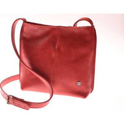 Kubát Kůže dámská červená kožená kabelka přes rameno Fiala 51862 – Zboží Mobilmania