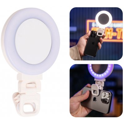 Redhead Luma Clip RGB kruhové LED světlo s klipem a zrcátkem, 6 W – Hledejceny.cz