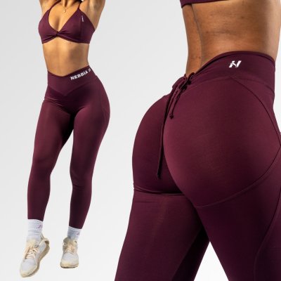 Nebbia Tvarující legíny se šněrováním STRONG BEAUTY 426 dark red – Hledejceny.cz