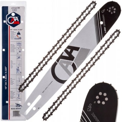 CATA Vodící lišta na řetězové pily 38 cm a 2 řetězy 15" 64 1,5mm 0,325" M86668 – HobbyKompas.cz
