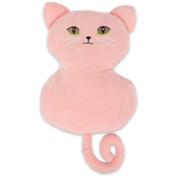 SleepWell Polštář /plyšák kočka mikrospandex růžová 30 cm