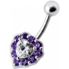 Piercing Šperky4U stříbrný piercing do pupíku srdce BP01033-Q