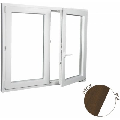 ALUPLAST dvoukřídlé ořech/bílé 160x120 – HobbyKompas.cz