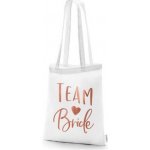 PartyDeco Taška látková rozlučka se svobodou Team bride bílá 39 x 42 cm – Zboží Živě