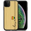 Pouzdro a kryt na mobilní telefon Apple PROTEMIO 23802 BAMBOO Dřevěný kryt Apple iPhone 11 Pro Max LOVE (073)