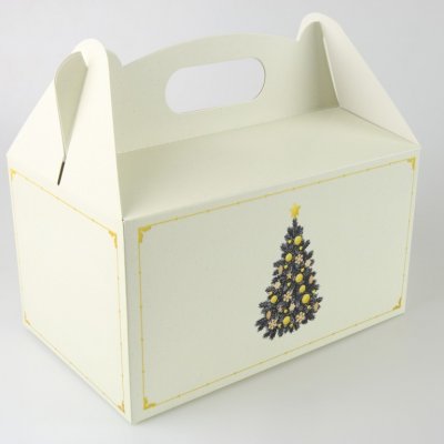 Krabička na vánoční cukroví s ouškem - 20x13x11 cm - vánoční strom – Hledejceny.cz