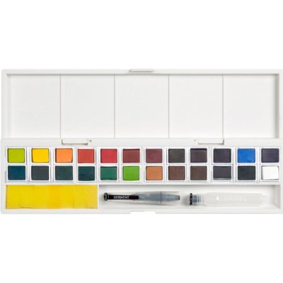 Derwent 2305545 Inktense akvarelové barvy v pánvičkách cestovní set 24 ks