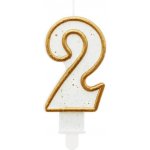 Godan Dortová svíčka číslo 2 zlatá – Sleviste.cz
