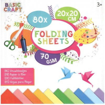 Creative Craft Group Papíry na origami 20 x 20 cm 80 ks mix barev – Zbozi.Blesk.cz