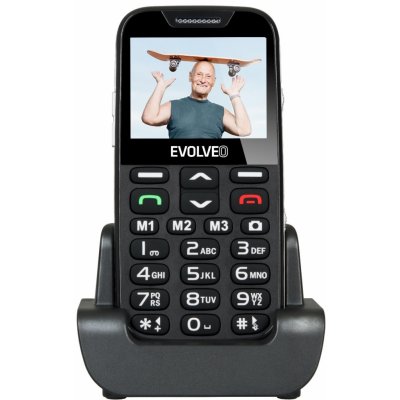 EVOLVEO EasyPhone XD, mobilní telefon pro seniory s nabíjecím stojánkem (černá barva) EP-600-XDB – Zboží Mobilmania