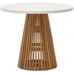 Kave Home Alcaufar 90 cm Teakový zahradní stůl s bílou deskou – Hledejceny.cz