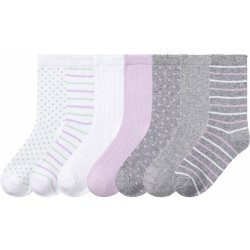 Pepperts Dívčí ponožky s BIO bavlnou, 7 párů bílá/fialová/šedá