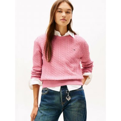 Tommy Jeans dámský růžový svetr DW0DW22165THC – Sleviste.cz
