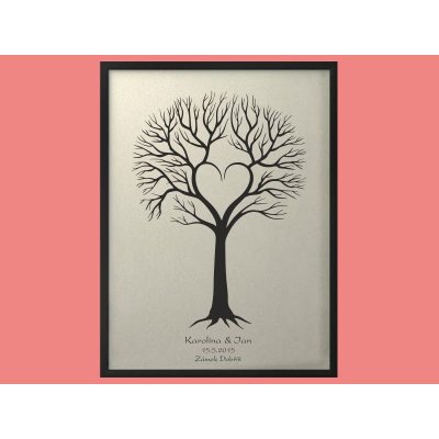 Svatební strom 4 se jmény 53 x 73 cm – Zboží Mobilmania