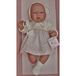 ASIVIL Realistické miminko María v růžovo béžových šatech