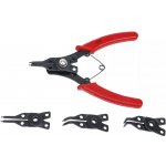 BGS 454 Kleště na pojistné kroužky Kraftmann 160 mm, výměnné vnější a vnitřní čelisti. Sada 5 dílů – Zboží Dáma