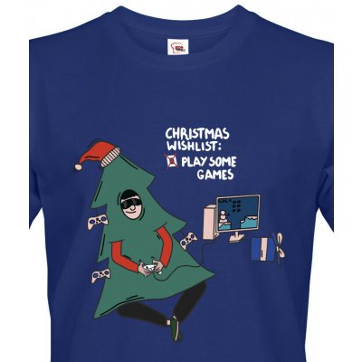 Pánské vánoční tričko Christmas wishlist play some games Canvas pánské tričko s krátkým rukávem 1673 modrá – Hledejceny.cz