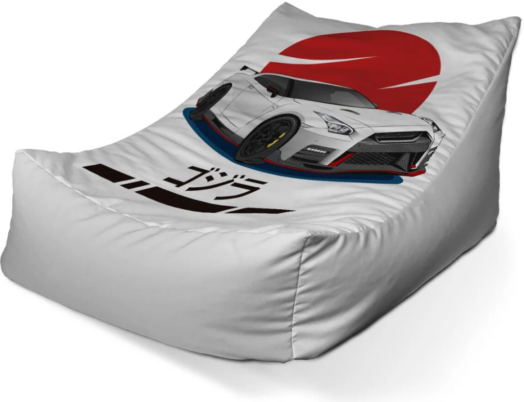Sablio sedací vak lounge Nissan GTR 35 Japonské slunce 120 x 100 x 80 cm