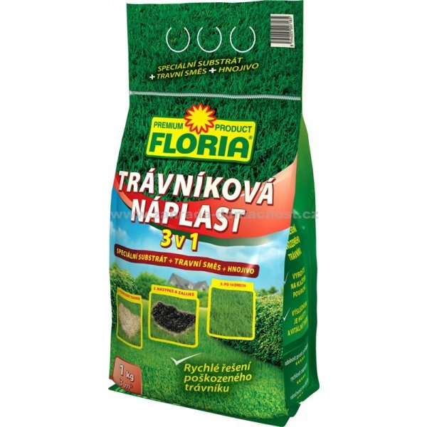 Osivo a semínko Trávníková náplast 3 v 1 Floria 1kg - 008216