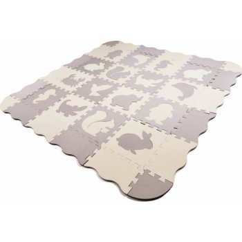 KIK Kontrastní pěnové puzzle 30 x 30 cm 36 ks šedá krémová