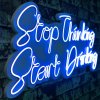 LED osvětlení Wallexpert Dekorativní plastové LED osvětlení Stop Thinking Start Drinking - Blue, Modrá