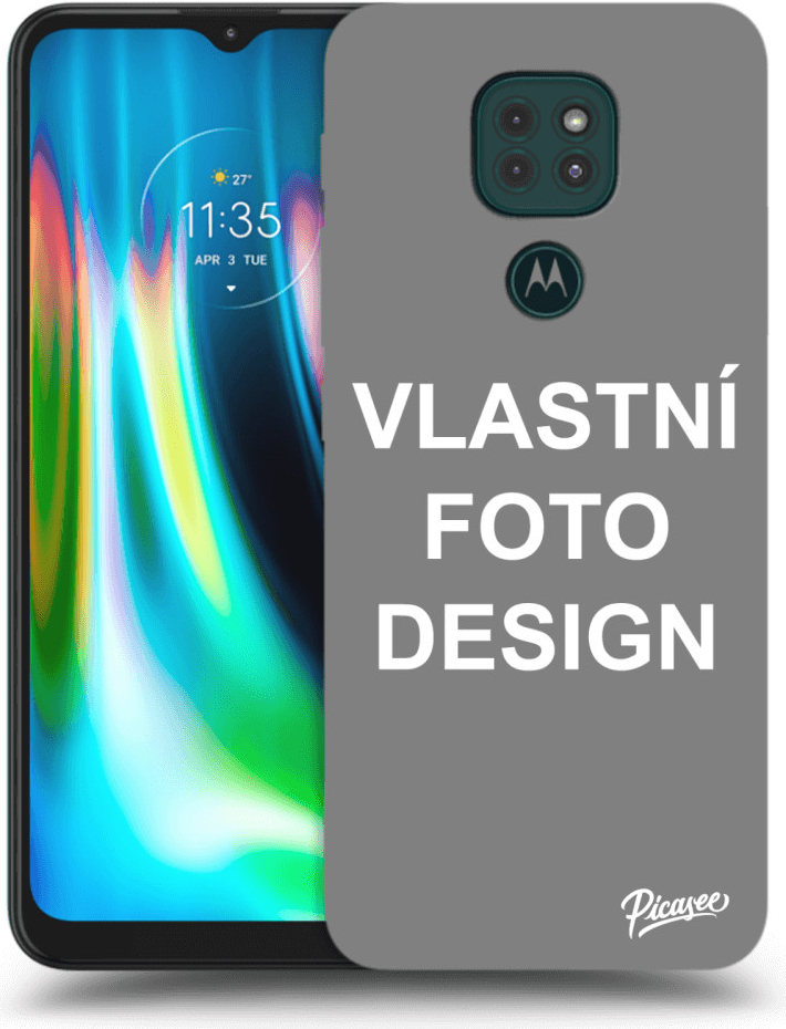 Pouzdro Picasee silikonové černé obal Motorola Moto G9 Play - Vlastní design/motiv